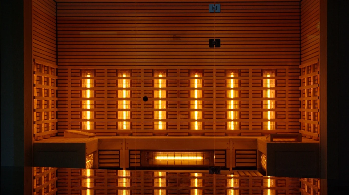 Luxury modern clear cedar wood infrared sauna cabin with high-efficiency carbon heating panels